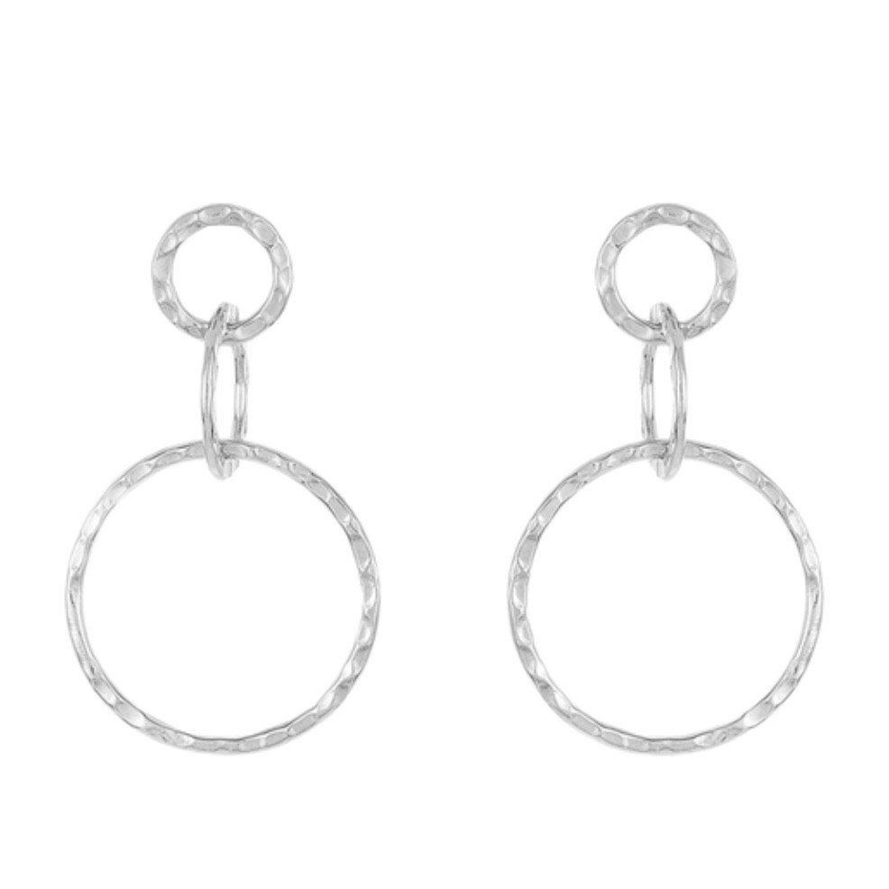 Sterling Forever Sterling Silver Hammered Triple Drop Earrings 75$